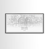 Wichita City Map, Kansas Art, Map Print, Modern Wall Art, Wall Art, Canvas Art, Best Friend Gifts, College Dorm Décor, Modern House Art