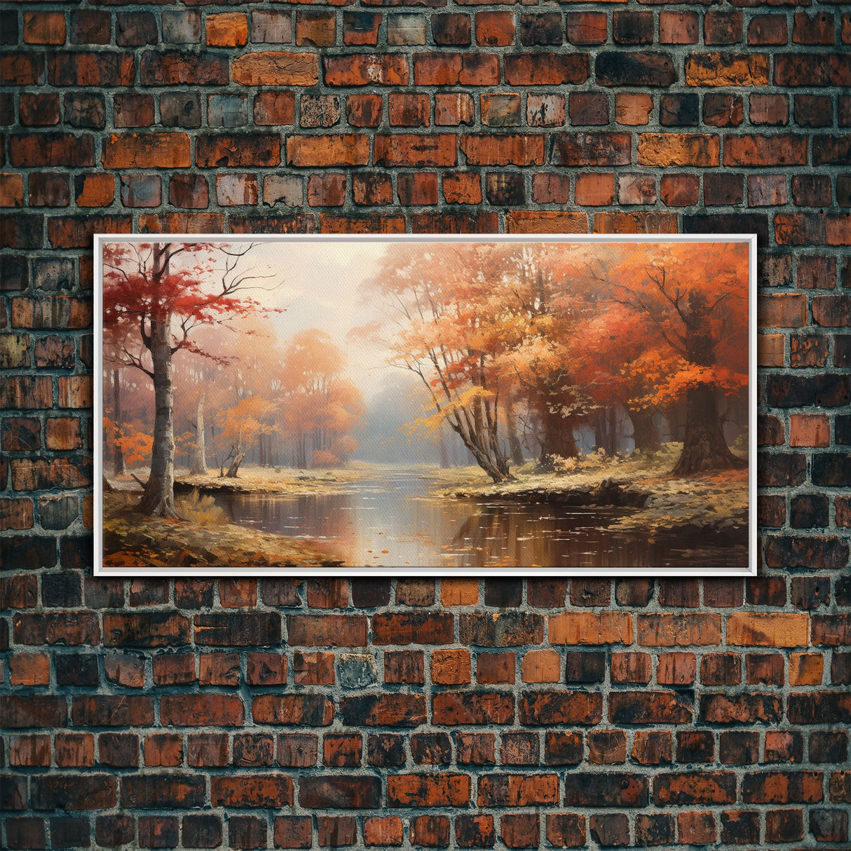 Beautiful Fall Landscape Painting Framed Canvas Print, Fall Decor, Thanksgiving Decor, Autumn Decor, Home Decor, Fall Decorations