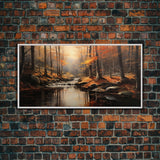 Fall Centerpiece Landscape Painting Canvas Print, Autumn Decor, Fall Centerpiece, Fall Home Decor, Fall Wall Decor, Fall Home Decor