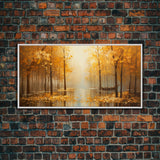 Fall Centerpiece Landscape Painting Canvas Print, Autumn Landscape Decor, Fall Centerpiece Fall Home Decor, Fall Wall Decor, Fall Home Decor