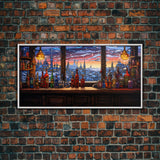 Tavern Art, Window, Winter Wall Art, Bottles Print, Canvas Print, Wall Hanging, Landscape Art, Family Room Art, Business Gift, Travel Print