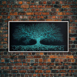 Wire Frame Yggdrasil Tree of Life, Framed Canvas Print, Canvas Art, Wall Art For Vikings, Gift For Him
