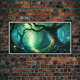 Beautiful magical fairy forest, Framed canvas print, Fantasy forest wall art Enchanted forest, Fantasy Home Decor