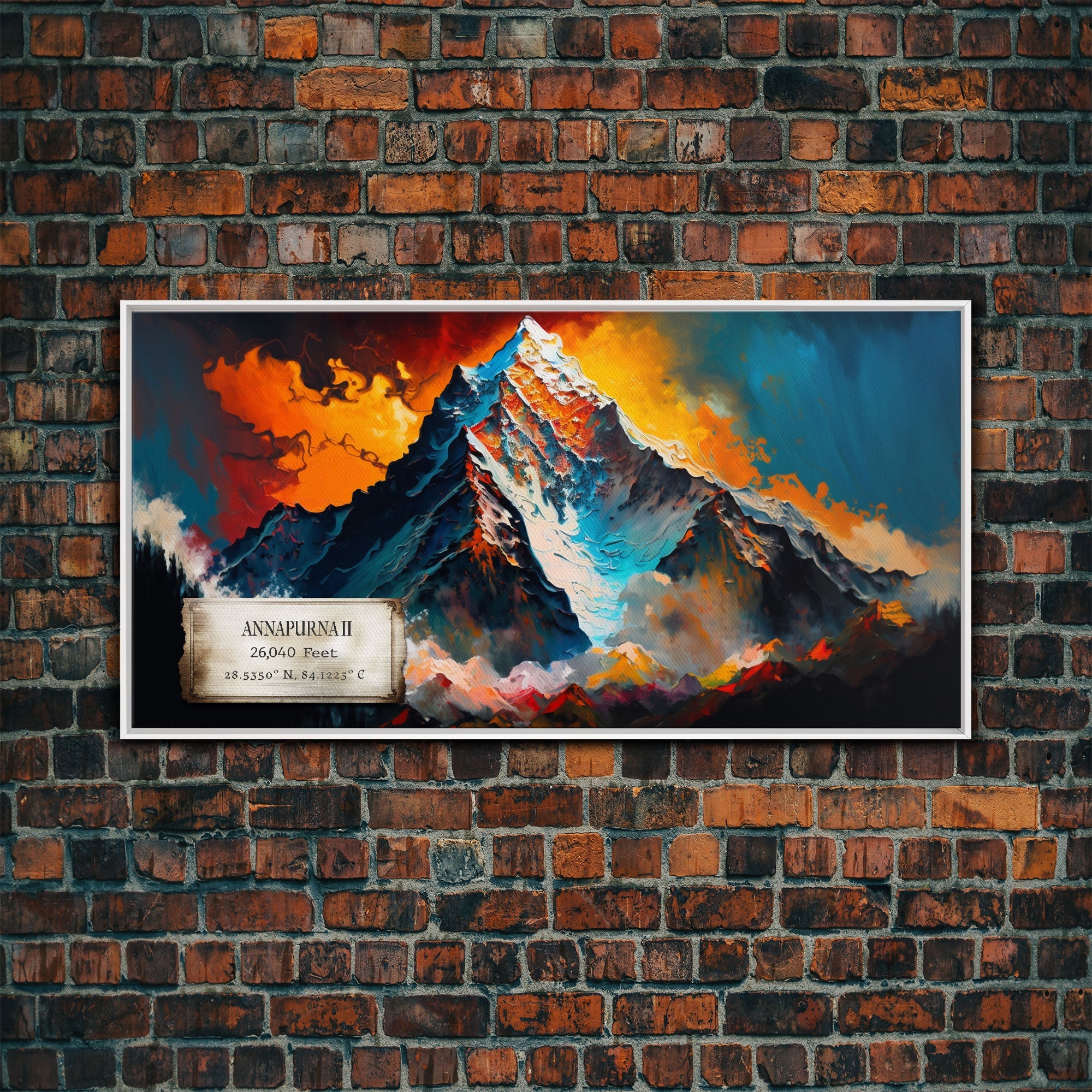 Annapurna II, Wall Art, Original Mountain Painting Print, Travel