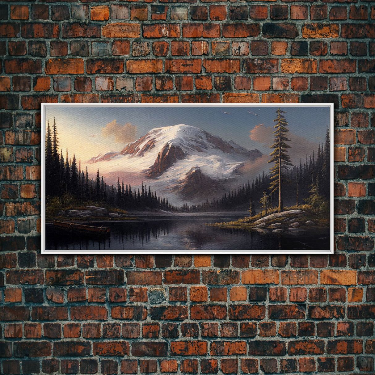 Mountain Canvas Print Wall Art, Mountain Landscape Painting, Mount Rainier, Washington Mountains, Travel  Art, Watercolor Painting