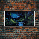 Enchanted Forest Painting, Fantasy Art, Fairy House, Fantasy, Woodland Decor, Woods, Forest, Fairy Forest with Blue Butterflies