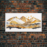Golden Mountains Wall Art, Framed Canvas Print, Wall Decor, Mountain View, Smokey Mountain, Housewarming Gift, Mountain Painting