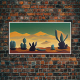 Pueblo style wall art, Arizona and Desert Cactus, canvas print