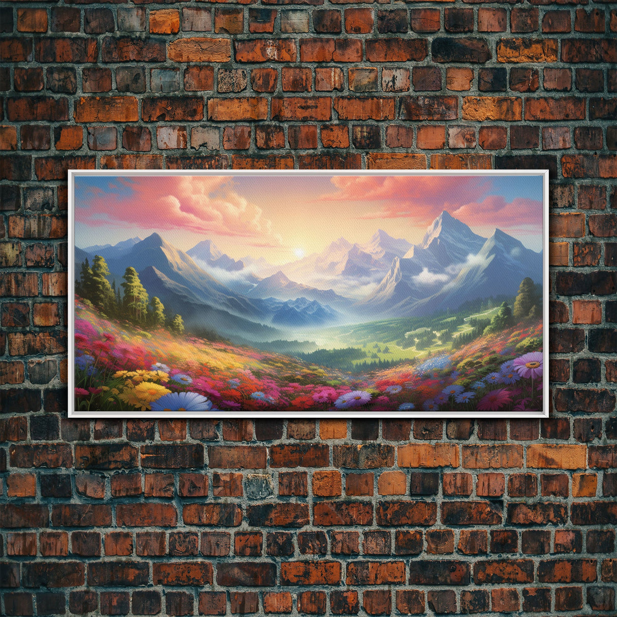Mountain Painting Canvas Print, Colorful Art, Mountain Art, Landscape Painting, Mountain Wall Art, Nature Painting, Mountain Art Print