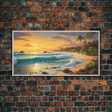 Beach Wall Art, Tropical Art Print, Palm Trees Wall Art, Panoramic Art, Wall Art, Canvas Art, Landscape Art, Landscape Print, Travel Print