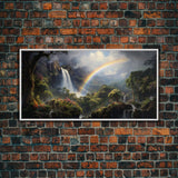 Tropical Wall Art, Framed Canvas Print, Hawaii Art, Tropical Art Print, Tropical Decor, Island Vibes, Rainbow Art, Colorful Art, Caribbean