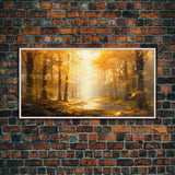 Fall Wall Decor, Forest Wall Art, Trees Art Print, Panoramic Art, Wall Art, Canvas Art, Landscape Art Print, Above Bed Décor, Farmhouse Art