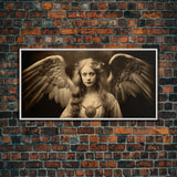 Tintype Photo Of An Angel, Angel Art, Angel Painting, Framed Canvas Print, Guardian Angel, Angel Art Print, Angel Wings, Religious Art