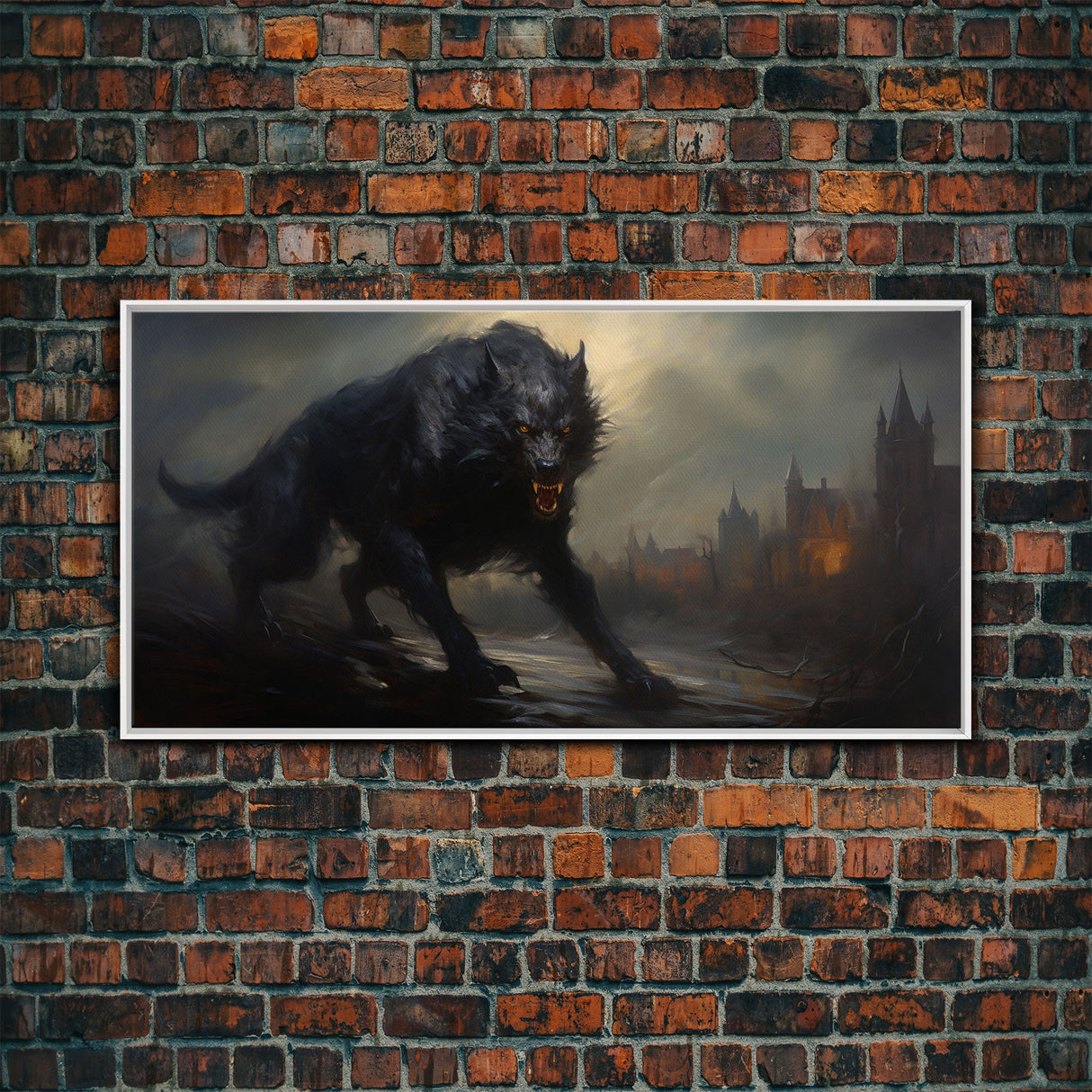 The Werewolf, Halloween Art Print, Framed Canvas Art, Halloween Poster Print, Victorian Dark Academia Oil Painting