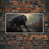 The Werewolf, Halloween Art Print, Framed Canvas Art, Halloween Poster Print, Victorian Dark Academia Oil Painting