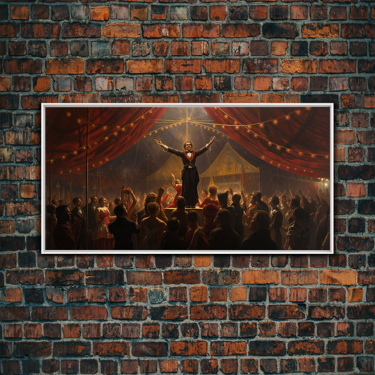 The Cursed Circus, Unique Halloween Art, Framed Canvas Print, Halloween Poster Art, Horror Prints