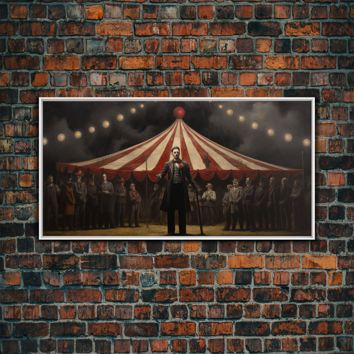 The Cursed Circus, Unique Halloween Art, Framed Canvas Print, Halloween Poster Art, Horror Prints, Victorian Oil Painting, Halloween Decor