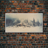 Snowed In - Framed Canvas Print - Winter Decor - Winter Art - Holiday Decor - Farmhouse Decor - Farmhouse Rustic Art - Winter Centerpiece