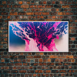 Neon Pink Explosion, Trippy Psychedelic Art, Ready To Hang Canvas Print, Framed Canvas Wall Art