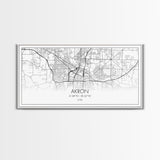 Akron Street Map, Ohio Map, Map Print, Modern Art, Wall Art, Canvas Print, Wall Hanging, Office Wall Décor, Couples Gift, City Map Canvas