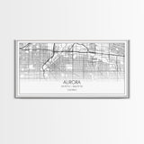 Aurora Street Map, Colorado Map, Map Print, Modern Art, Wall Art, Canvas Print, College Apartment, Colorado Wall Art, Mom Birthday Gift