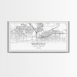 Bakersfield Street Map, California Map, Map Print, Modern Art, Wall Art, Canvas Print, Cabin Décor, Gift For Home, Unique Wall Art, Room Art