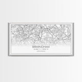 Birmingham Street Map, United Kingdom Map, Map Print, Modern Art, Wall Art, Canvas Art, Grandma Gifts, Dorm Décor, Office Wall Art, Prints
