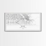 Boise Street Map, Idaho Map, Map Print, Modern Art, Wall Art, Canvas Art, Friendship Gift, Minimalist Décor, Bar Cart Décor, Rustic Home Art