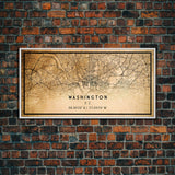 Vintage Washington map print poster or framed canvas | Washington dc city map print poster canvas | District of Columbia print poster canvas