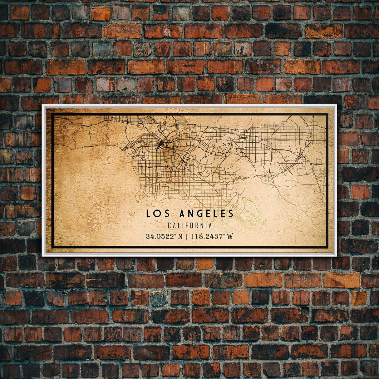 Los Angeles Vintage Map Print | Los Angeles Map | California Map Art | Los Angeles City Road Map Poster | Distressed / Retro LA Street Art