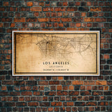 Los Angeles Vintage Map Print | Los Angeles Map | California Map Art | Los Angeles City Road Map Poster | Distressed / Retro LA Street Art