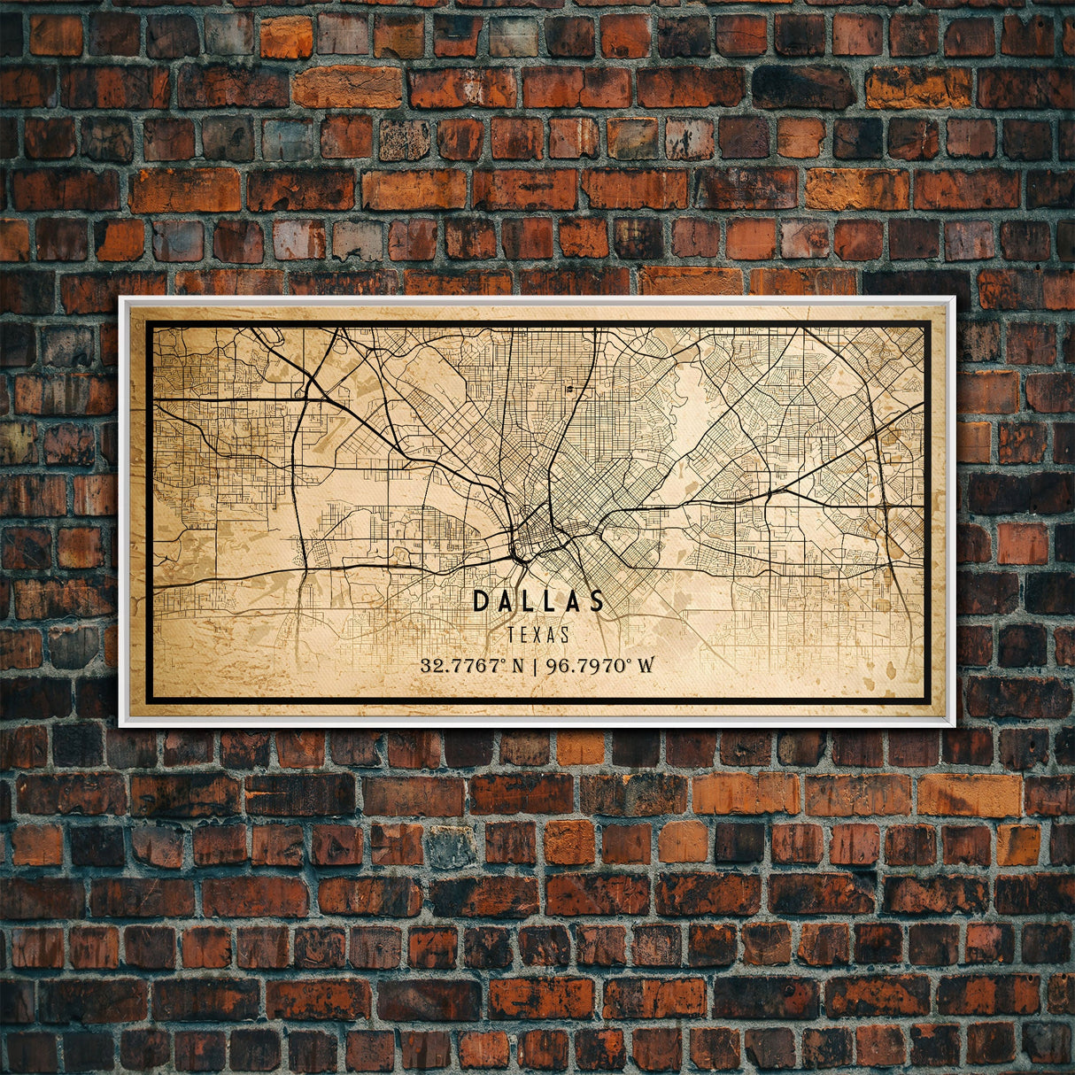 Dallas Map Canvas Print, Texas Map Print, Texas Wall Art, Dallas Map Poster, US, USA Maps, Dallas Maps, Map Gifts, Large Framed Map Print