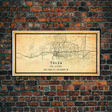 Tulsa Map Art - Oklahoma - Custom Tulsa City Streets Map Print -  University of Tulsa - Home Office Decor Tulsa Map Decor Oklahoma Wall Art