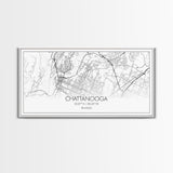 Chattanooga Street Map, Tennessee Map, Map Print, Modern Art, Wall Art, Canvas Art, Cute Room Décor, Wall Art Canvas, Trendy Wall Art