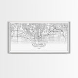 Columbus Street Map, Ohio Map, Map Print, Modern Art, Wall Art, Canvas Art, Cute Room Décor Aesthetic, Gift For Wife, Patriotic Décor