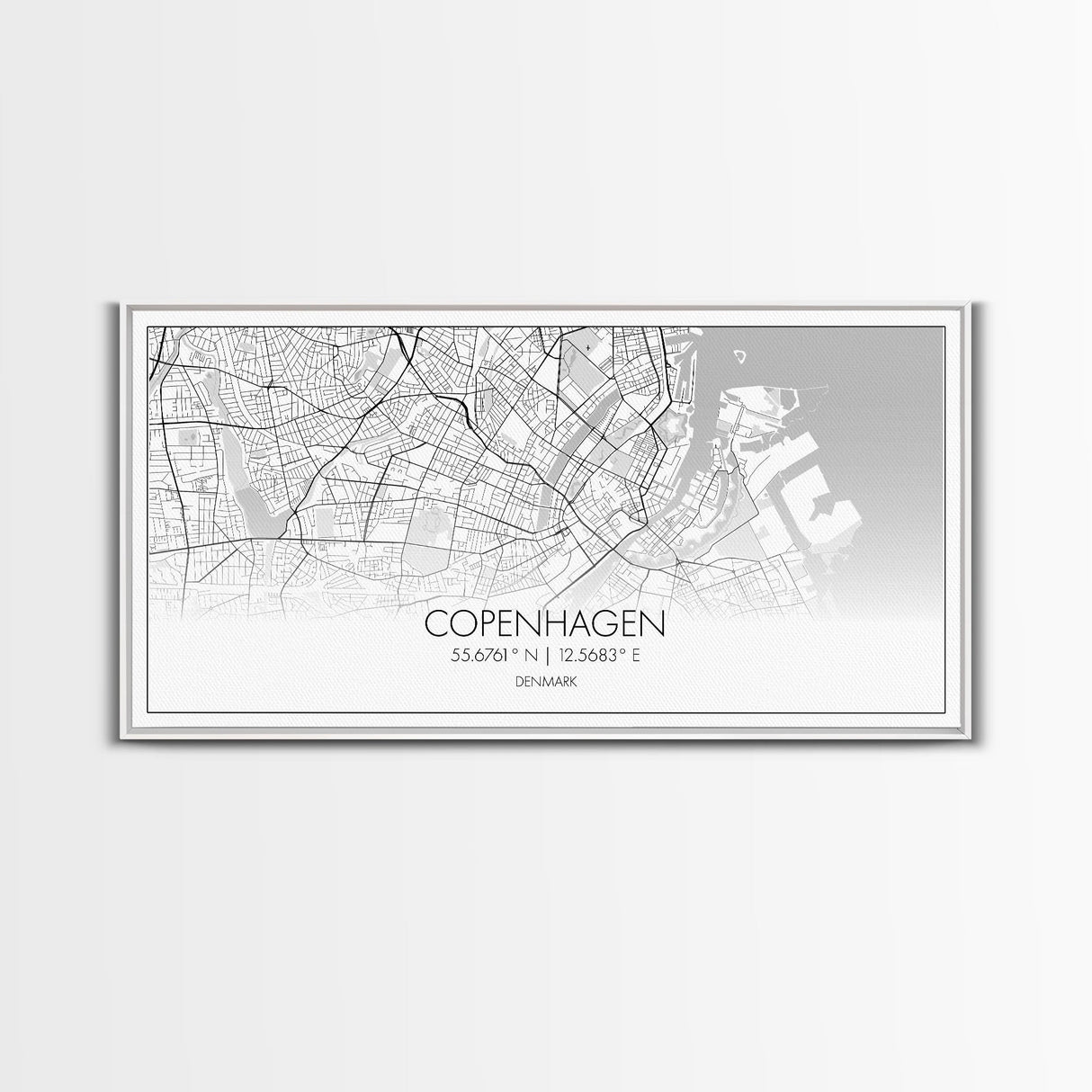 Copenhagen Street Map, Denmark Map, Map Print, Minimalist Art, Wall Art, Canvas Art, Modern Room Décor, RV Wall Décor, Gift For Pilot