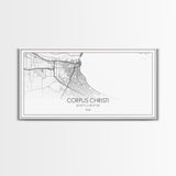 Corpus Christi Street Map, Texas Map, Map Print, Minimalist Art, Wall Art, Canvas Art, Homeschool Gifts, College Dorm Décor, Tiny Home Décor