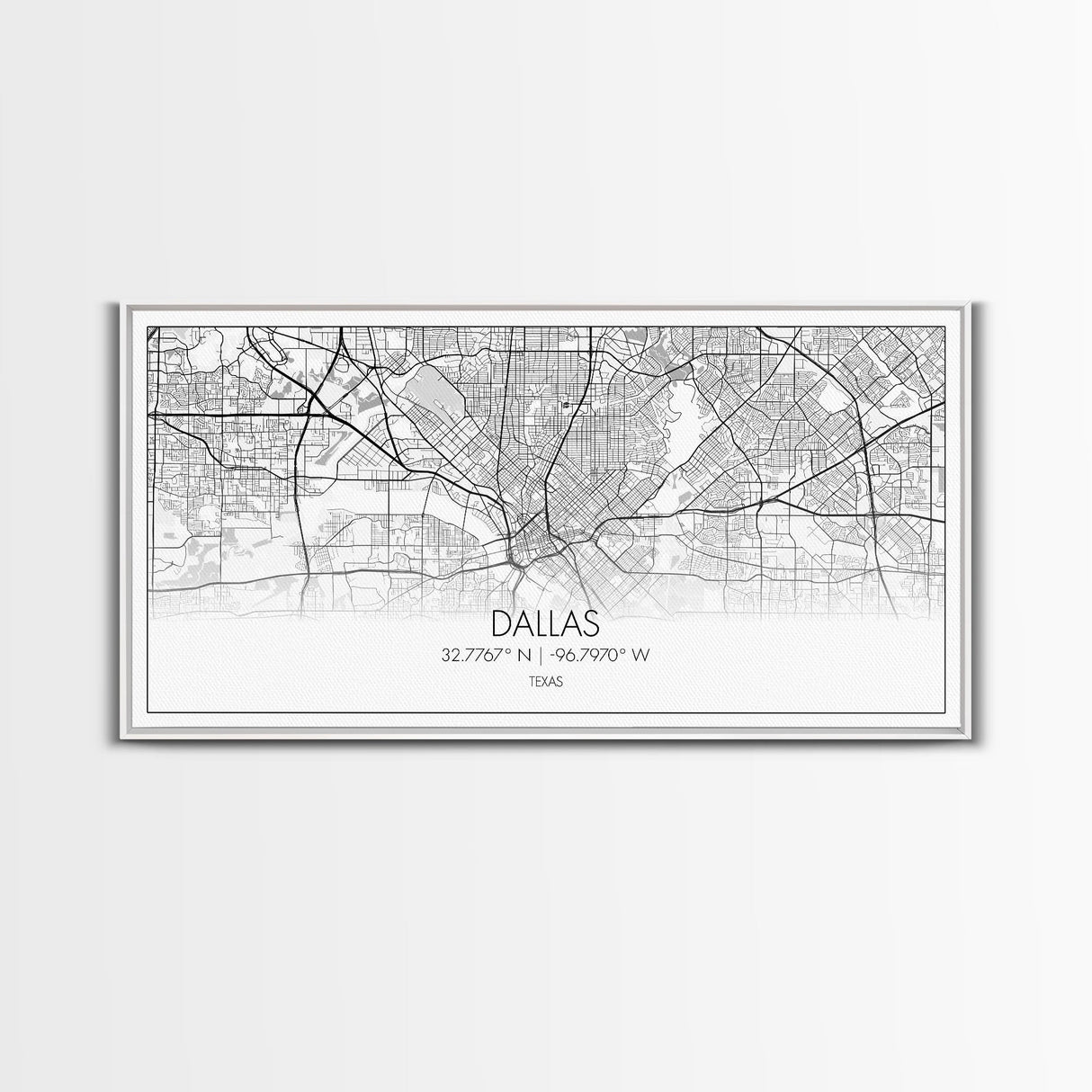 Dallas Street Map, Texas Map, Map Print, Minimalist Art, Wall Art, Canvas Art, Patriotic Décor, Boys Room Décor, Tiny House Gift, Home Décor
