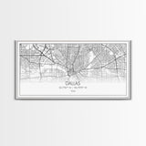 Dallas Street Map, Texas Map, Map Print, Minimalist Art, Wall Art, Canvas Art, Patriotic Décor, Boys Room Décor, Tiny House Gift, Home Décor