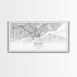 Detroit Street Map, Michigan Map, Map Print, Minimalist Art, Wall Art, Canvas Art, Office, Apartment Décor, Poker Room Décor, Fun Wall Art
