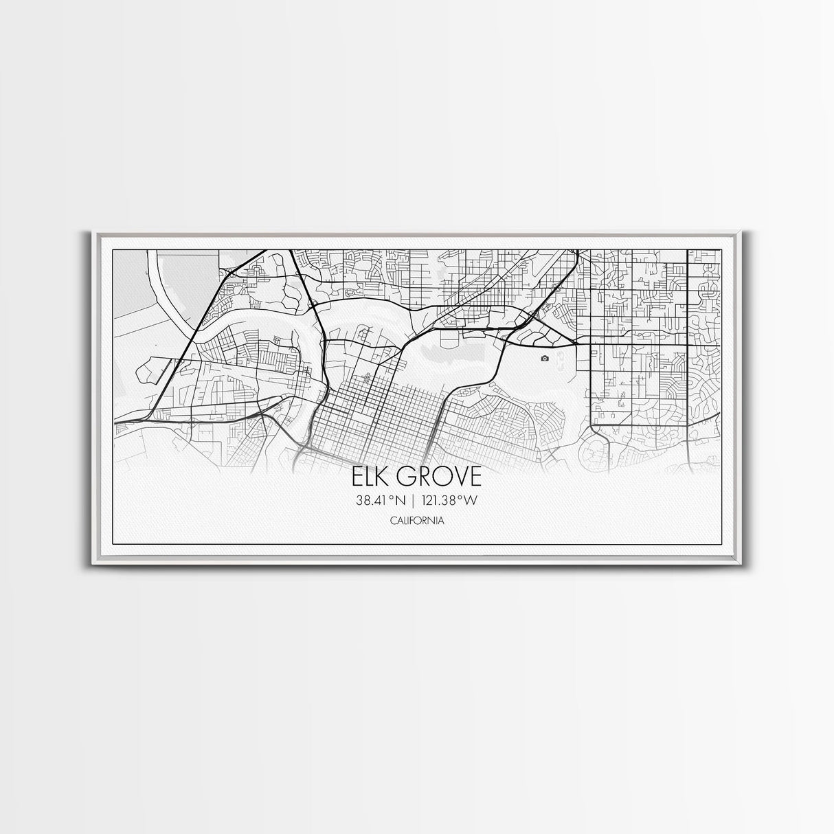 Elk Grove Street Map, California Map, Map Art, Minimalist Art, Wall Art, Canvas Art, Trendy Décor, Gift For Friend, Couple Wall Décor