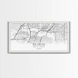 Elk Grove Street Map, California Map, Map Art, Minimalist Art, Wall Art, Canvas Art, Trendy Décor, Gift For Friend, Couple Wall Décor