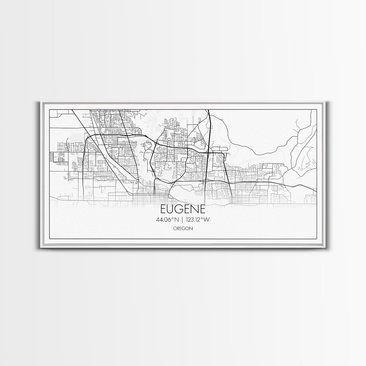 Eugene Street Map, Oregon Map, Map Art, Minimalist Art, Wall Art, Canvas Art, Newlywed Gift, Bar Wall Décor, Rustic Home Décor, Couples Gift
