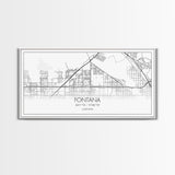 Fontana Street Map, California Map, Map Art, Minimalist Art, Wall Art, Canvas Art, Gift For Couples, Game Room Prints, Above Bed Décor