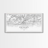 Fort Worth Map, Texas Map, Map Art, Minimalist Art, Wall Art, Canvas Art, Lake House Décor, RV Wall Décor, Birthday Gift, Office Wall Print