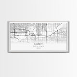 Gilbert City Map, Arizona Map, Map Art, Minimalist Art, Wall Art, Canvas Art, Lake House Décor, Ranch House Décor, Dorm Wall Décor, Home Art