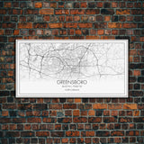 Greensboro City Map, North Carolina Map, Map Art, Minimalist Art, Wall Art, Canvas Art, Cabin Wall Art, Living Room Wall Art, New Home Gift