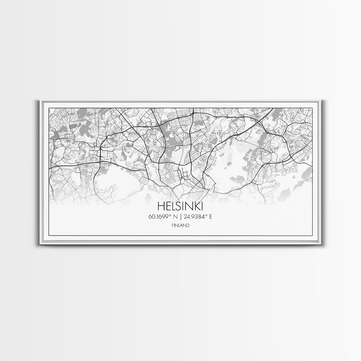 Helsinki City Map, Finland Map, Map Art, Minimalist Art, Wall Art, Canvas Art, Europe Art, Gift For Girls, Large Canvas Art, Travel Wall Art