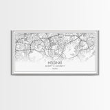 Helsinki City Map, Finland Map, Map Art, Minimalist Art, Wall Art, Canvas Art, Europe Art, Gift For Girls, Large Canvas Art, Travel Wall Art