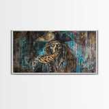 The Pizza Pirate, Framed Canvas Print, Funny Halloween Decor, Halloween Gift Idea